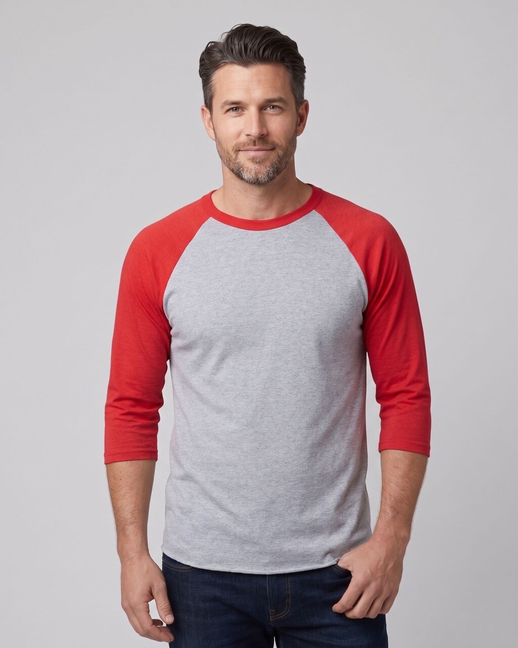 Gildan Unisex Heavy Cotton Raglan Crewneck 3/4 Sleeve T-Shirt for Everyday Comfort & Custom Printing Tee